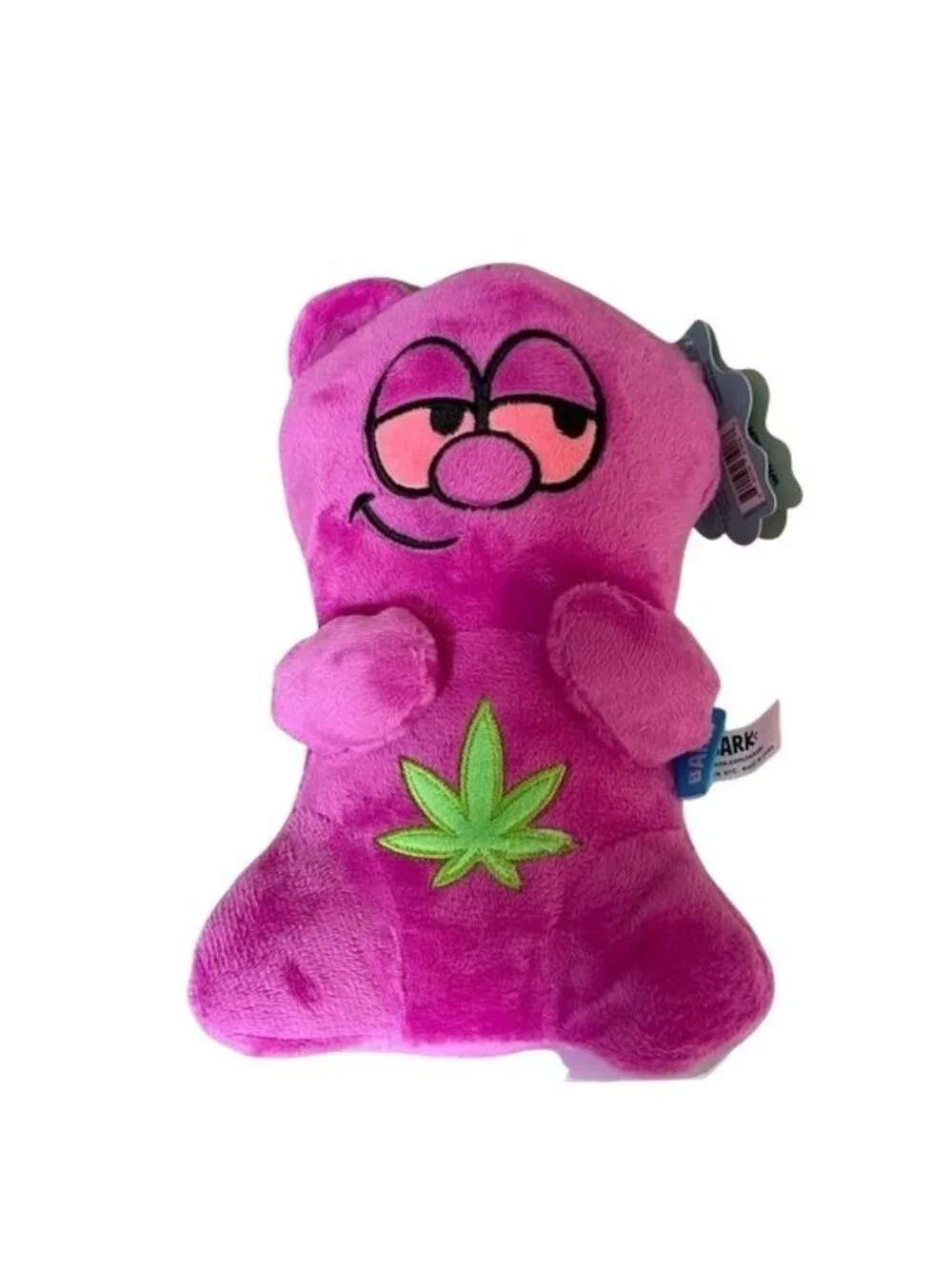 Bark 420 dog Chew toy Pink Heady teddy bear crinkle squeaker Plush Gift New